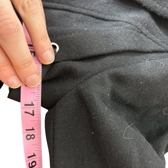 Betsey Johnson Corset Trench Coat Faux Fur Collar Wool Blend Black Size S NWT - Picture 9 of 10